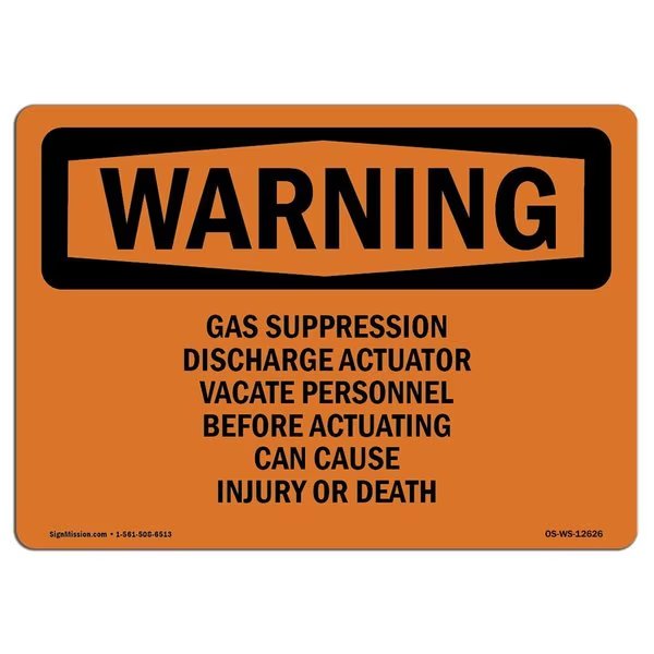 Safety Sign, OSHA WARNING, 12